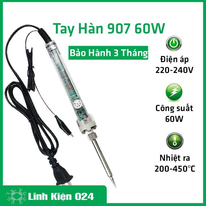 Combo tay hàn No. 907 điều chỉnh nhiệt độ 220V 60W và 5 món phụ kiện ( Mũi Hàn Dao, Kệ Hàn, Bọt Biển, Thiếc OK, Nhựa Thông) 1