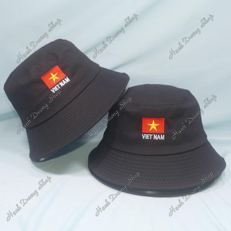 Nón bucket Hạnh Dương Hat Tai Bèo Hoa Voi - lá cờ Việt Nam