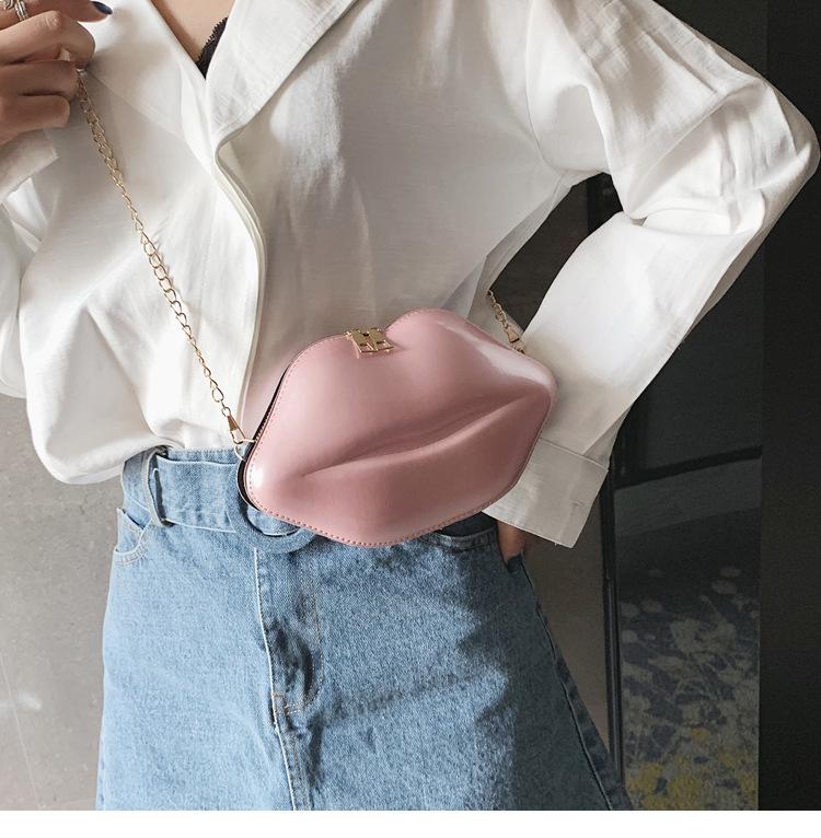 Product Introduction of Fashion Korean style chain lip small bag ins super hot women's bag all-match mini shoulder messenger bag 22