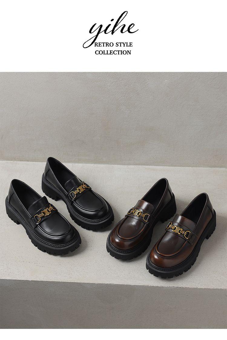 Product Introduction of Leather loafers inside and out all leather single shoes British style small leather shoes fashion single shoes Boy Footwear Office Closed Work Bedroom Comfort Breathable Tactical 22