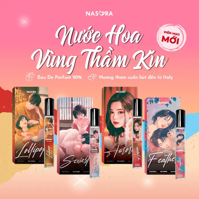 Nước Hoa Vùng Thầm Kín NASORA Quyến Rũ, Ngọt Ngào Chai 2ml Và 10ml