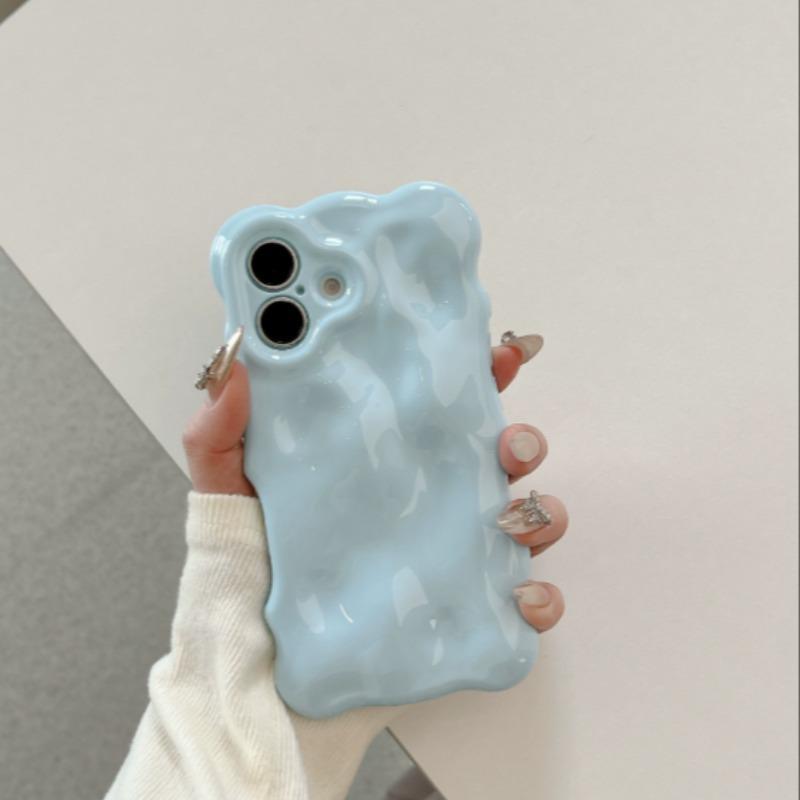 Wave Pattern Phone Case, Anti-drop Electroplated Phone Protector Cover, Phone Accessories Compatible with iPhone 16 15 14 13 Pro Max, Casing 4