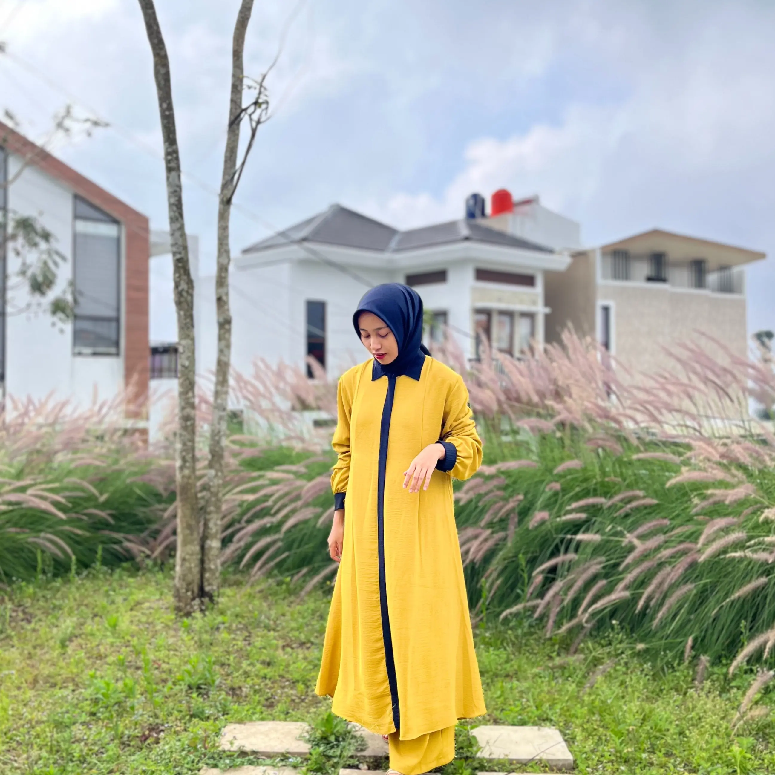 Baju Muslim Wanita Tashina One seT ( Baju dan celana ) Gamis Setelan