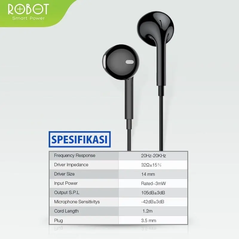 Robot Headset RE10 Wired Earphone High Sound Quality Garansi Original Resmi 6