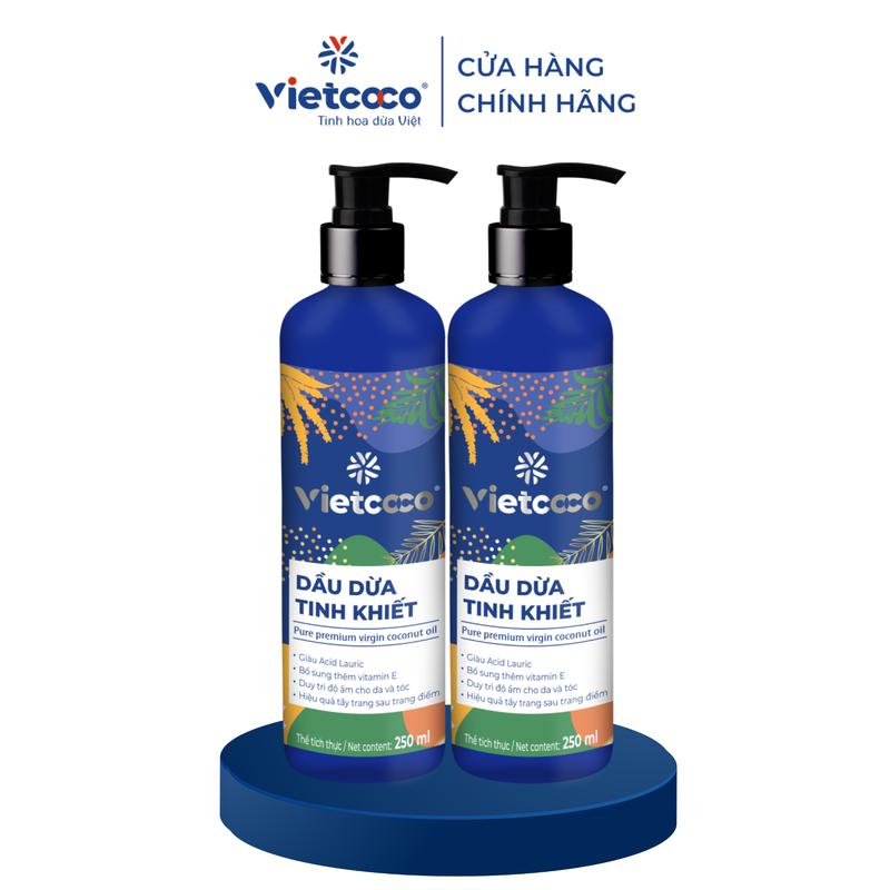 [Võ Hà Linh x Vietcoco] [COMBO 2 CHAI]  Dầu dừa tinh khiết mỹ phẩm Vietcoco dưỡng da, ủ tóc 250ml X 2