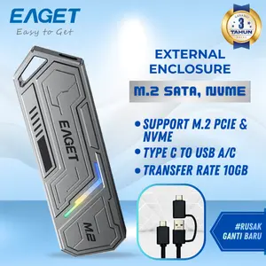 EAGET M.2&Nvme 2in1 LED Enclosure SE960D / SSD EXTERNAL ENCLOSURE GARANSI RESMI