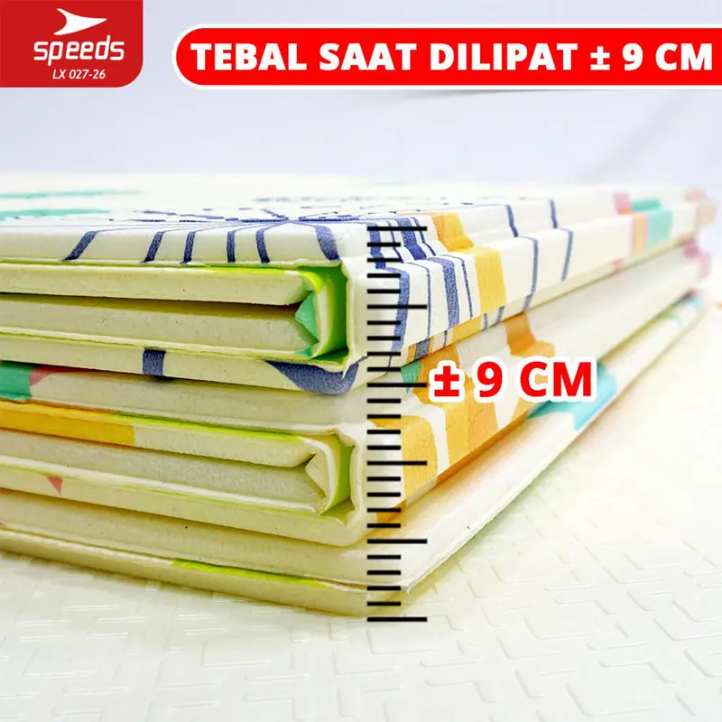 SPEEDS Playmate Anak 115 x 180 Tebal 9mm Tikar Lipat Bayi Playmate Bayi Matras Bermain Bayi Foam XPE Playmat Karpet 027-26-B 5