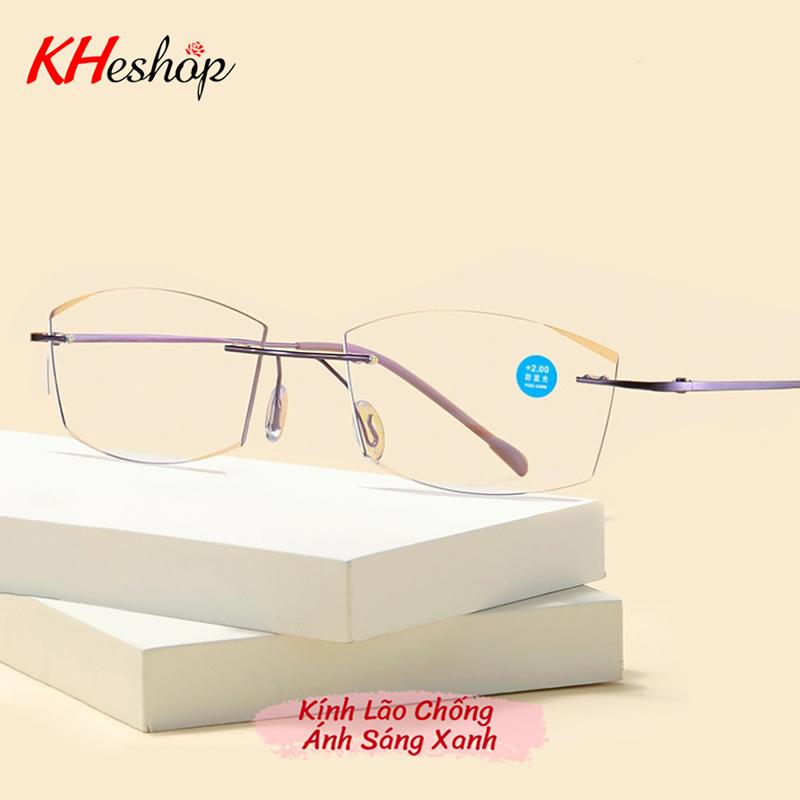 [Mã Y62830] Kính lão không viền form nhỏ, nhẹ , nam nữ chống ánh sáng xanh bảo vệ mắt Kính