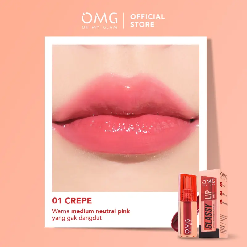 OMG OH MY GLAM Glassy Lip Tint 2g - Lip Tint Warna Intense Tahan 12 Jam 5
