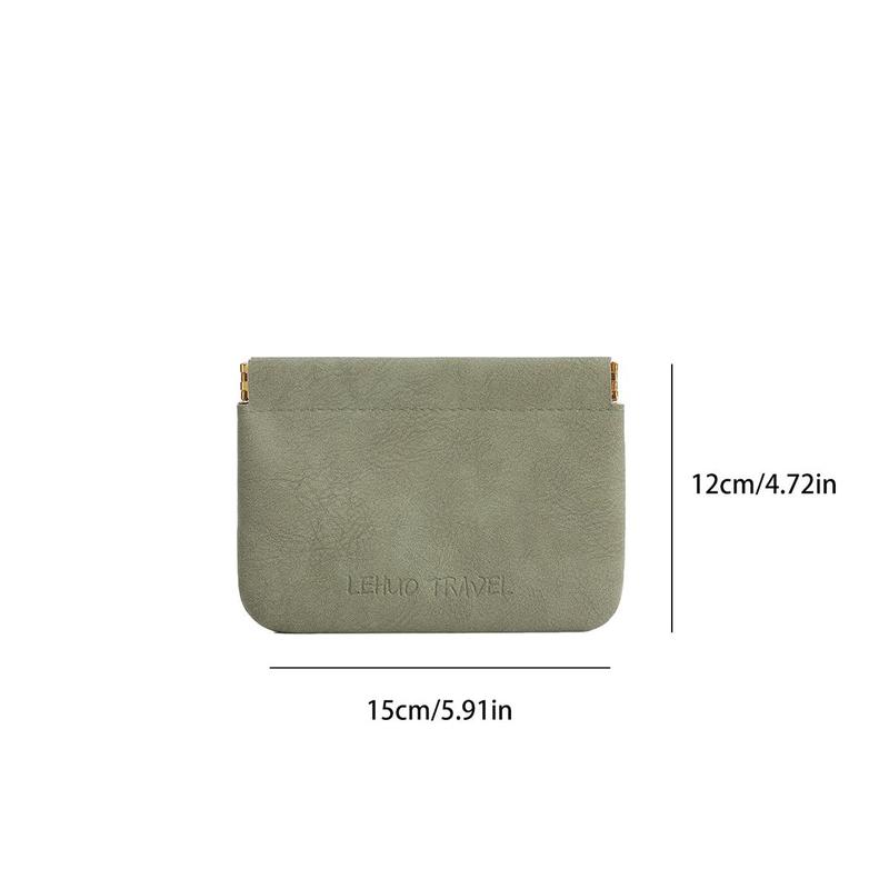 Portable Letter Print Leather Wallet, 1 Count Minimalist Coin Purse, Multi-functional Key Storage Bag, Gift For Friends 1
