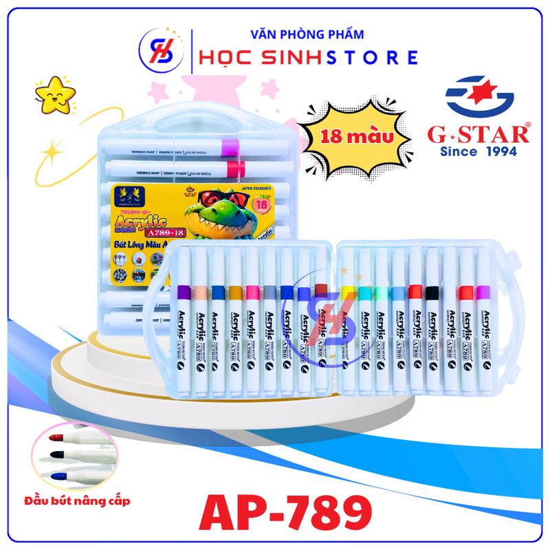  Hộp 18 Bút Lông Màu Acrylic Todo Suyo AP-789 Màu Tươi Sáng Ống Mực Lớn - Viết Vẽ Lên Mọi Bề Mặt 