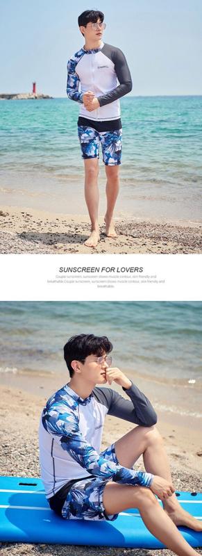 Product Introduction of Korean Swimsuit Men's Diving Suit Quick-Drying Long-Sleeved Trousers Sunscreen Jellyfish Surfing Suit Hot Spring Vacation Split Swimsuit 11
