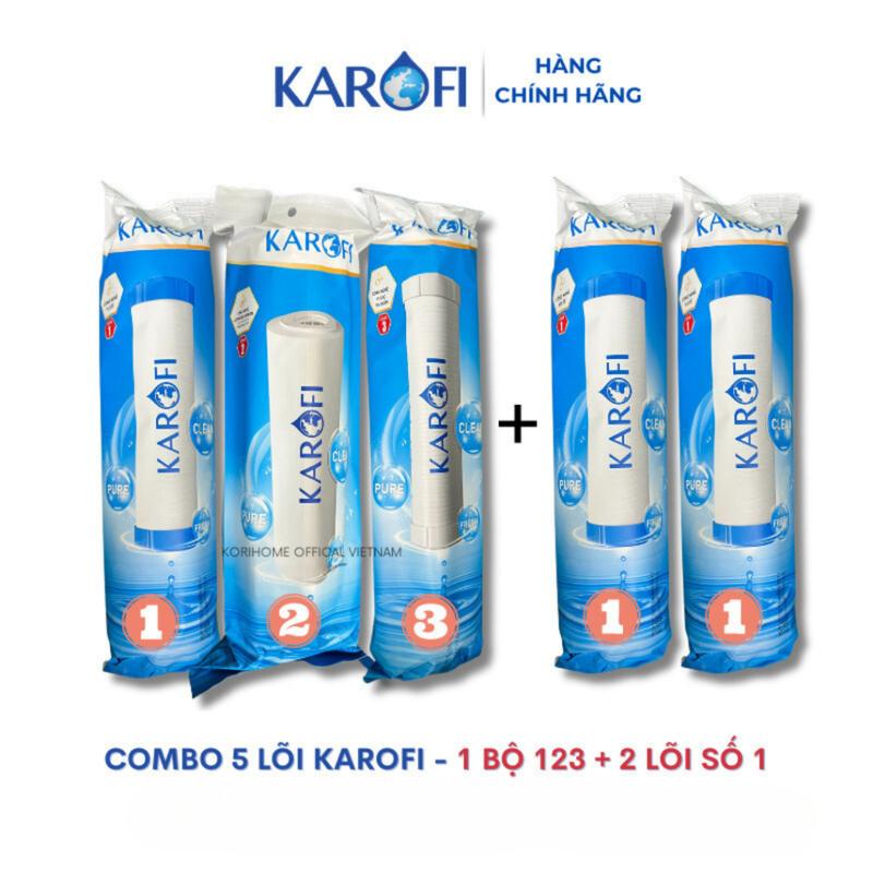 Combo lõi lọc nước Karofi Bộ 123 (123+1) hoặc (123+11) gồm bộ 123 và thêm lõi số 1 có thể thay thế trong 1 năm, loi loc nuoc Karofi