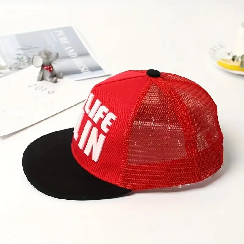 Mũ Lưới Thoáng Khí, Dành Cho Trẻ Em, Bé Trai Bé Gái, Phong Cách Hip Hop, Mũ Chống Nắng, Mũ Bóng Chày, Mũ Lưỡi Trai, Thích Hợp Cho Mùa Hè 7