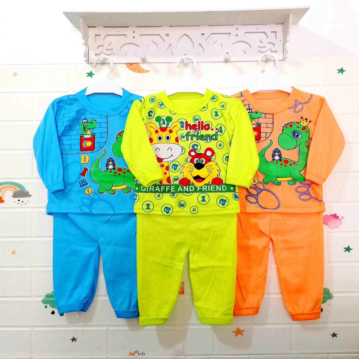 PROMO YUNSAN 3 PASANG STELAN BAJU LENGAN PANJANG ANAK COWOK 1-2 TAHUN/STELAN BAJU ANAK