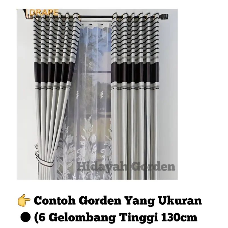 Gorden Jendela Ruang Tamu Minimalis Motif Garis Pelangi Untuk Pintu Kamar & Tirai Jendela Minimalis 8
