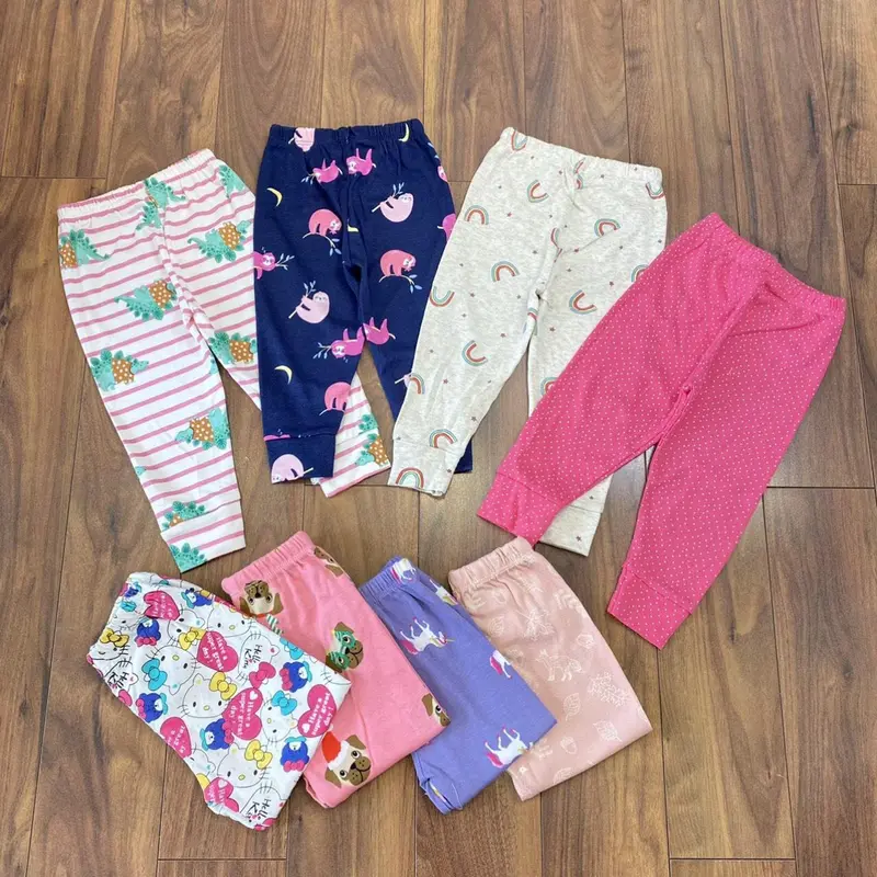 Set 10 Quần Dài Thun Cotton Cho Bé Nhiều Họa Tiết Dễ Thương Vải Mềm Mát Co Giãn Thoải Mái Chống Muỗi 3