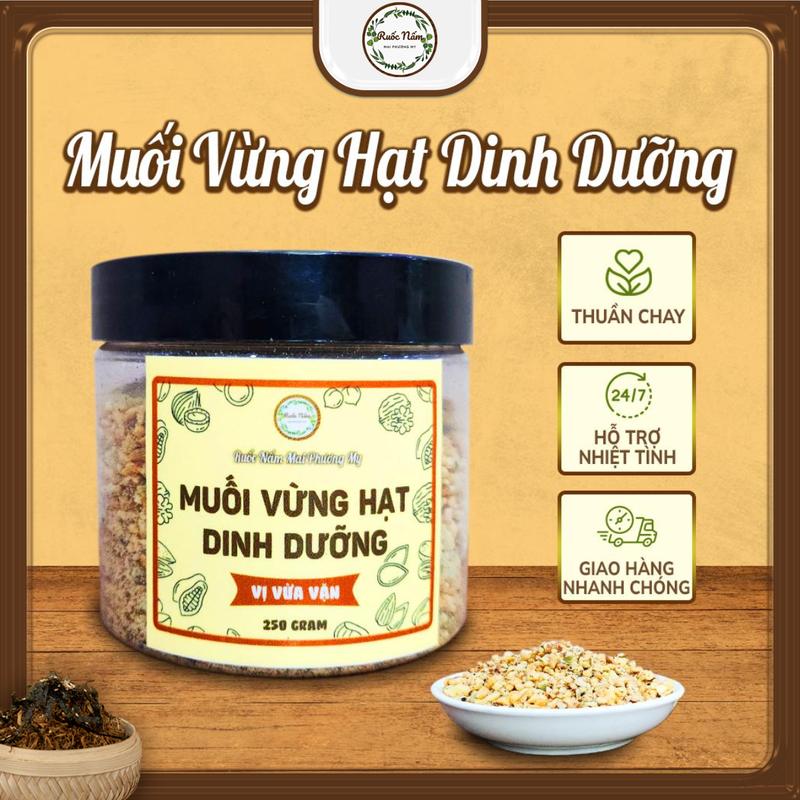 200g Muối vừng hạt dinh dưỡng giã tay thuần chay 0