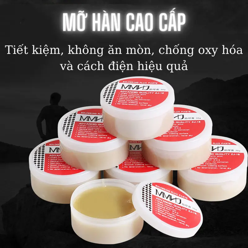Hộp mỡ hàn thiếc MMHJ hỗ trợ hàn mạch phủ thiếc hàn dây điện, Mỡ hàn thiếc MMHJ 10G/30G, Sáp hàn mạch điện