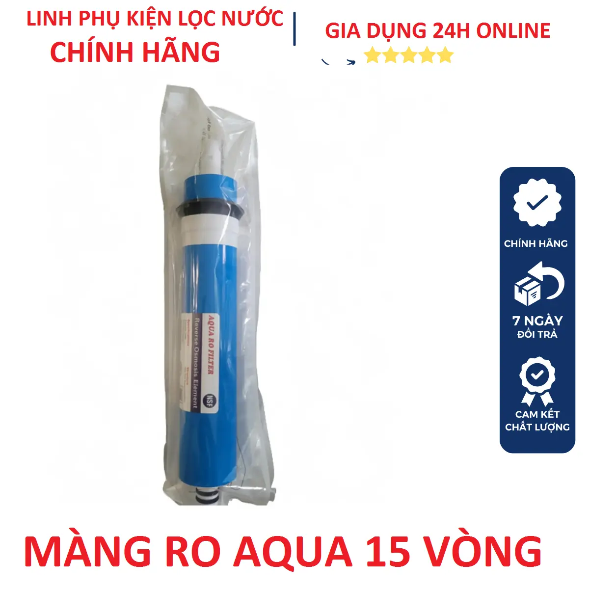 LÕI SỐ 4 MÀNG RO  AQUA RO FILTER 15 VÒNG CHO MÁY LỌC NƯỚC RO