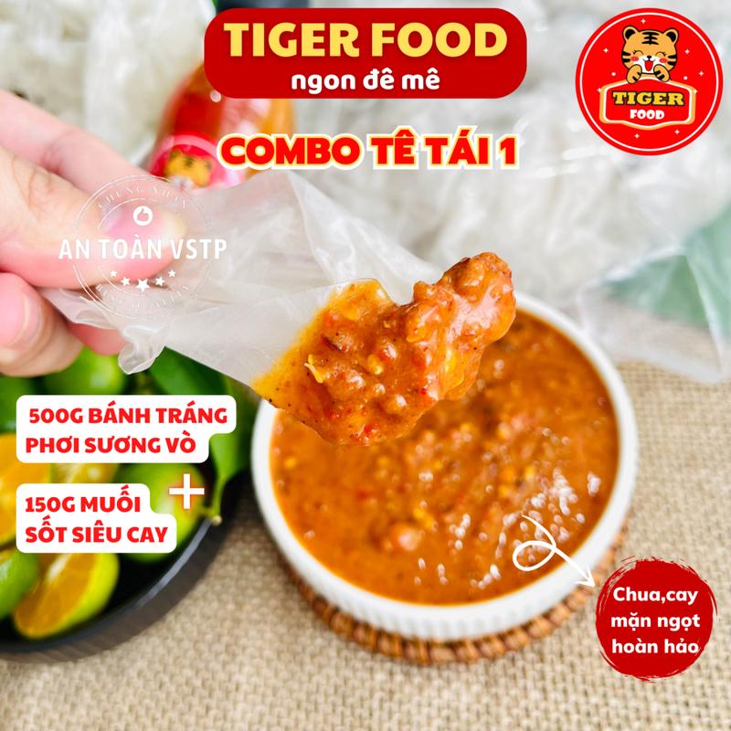  Bánh tráng phơi sương + Muối sốt siêu cay TIGER FOOD Siêu phẩm bánh tráng chấm muối tắc Ngon TÊ TÁI phải thử ngay - Chua cay Nước Sốt Gia Vị 