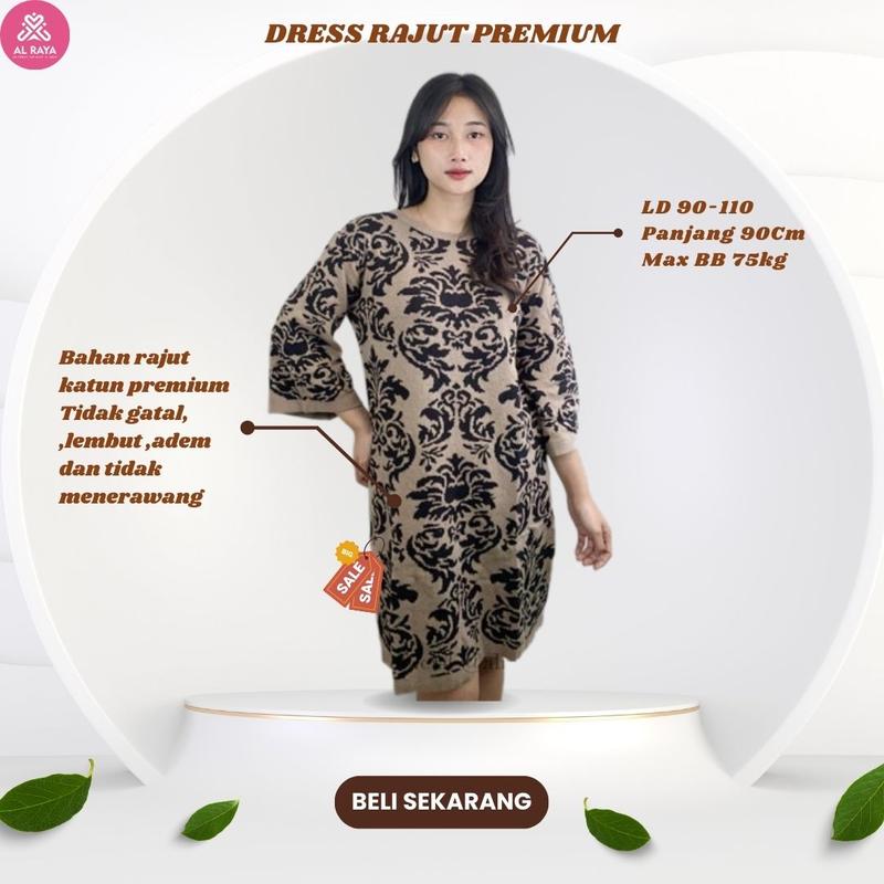 LOREAA DRESS RAJUT WANITA PREMIUM DRSS KNIT IMPORT Casual Panjang 0