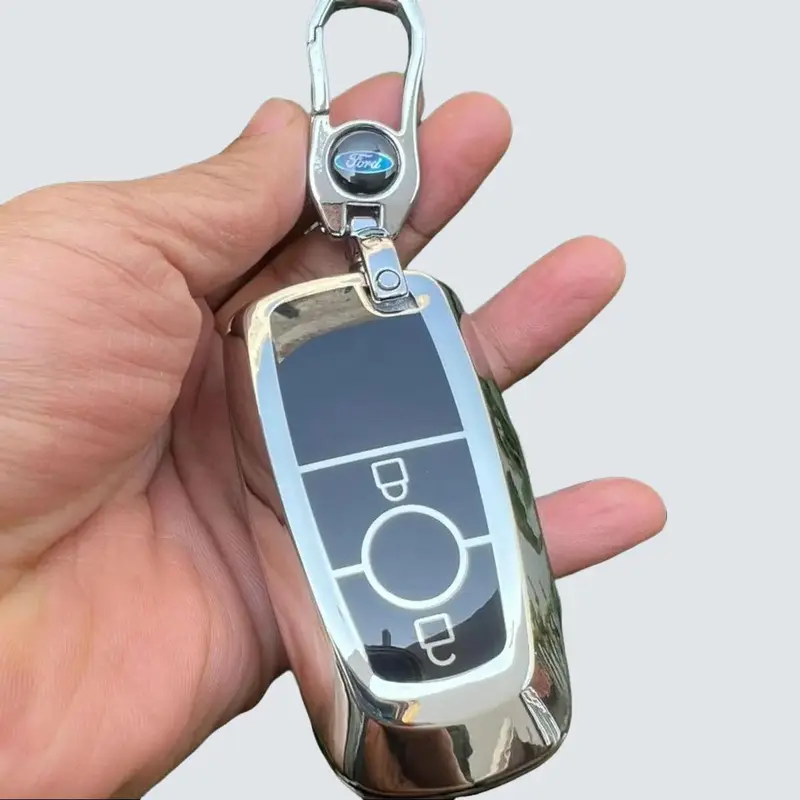 Ốp chìa khóa Đen vàng -Trắng bạċ xe ô tô Ford Ranger Wildtrak  phiên bàn Smartkey Móc Khoá Móc Khóa bảo  vệ 3