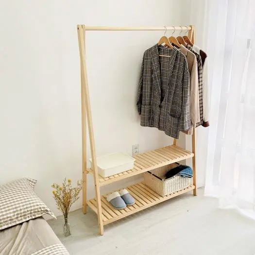 Giá treo quần áo thanh đơn thông minh tiện dụng cao cấp chất liệu gỗ thông dễ dàng lắp ráp phong cách hàn quốc 0