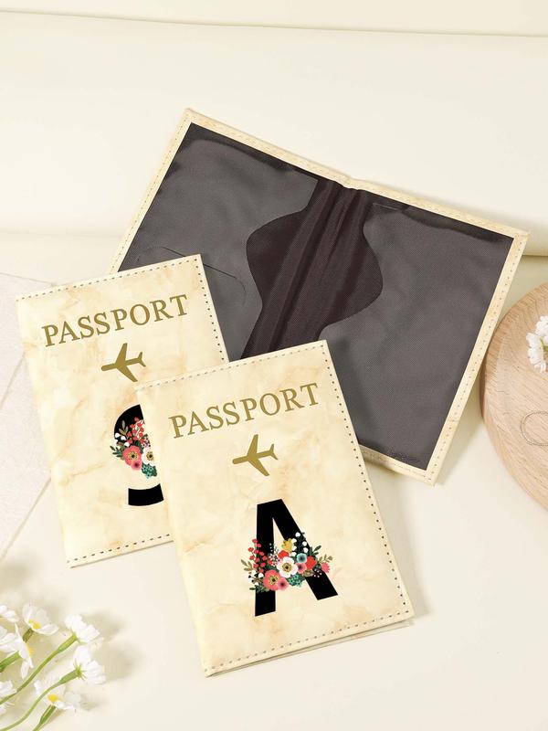 Letter Pattern Passport Case, Lightweight & Portable Passport Holder, Multi-functional Passport Case for Men & Women, Travel Accessories 8
