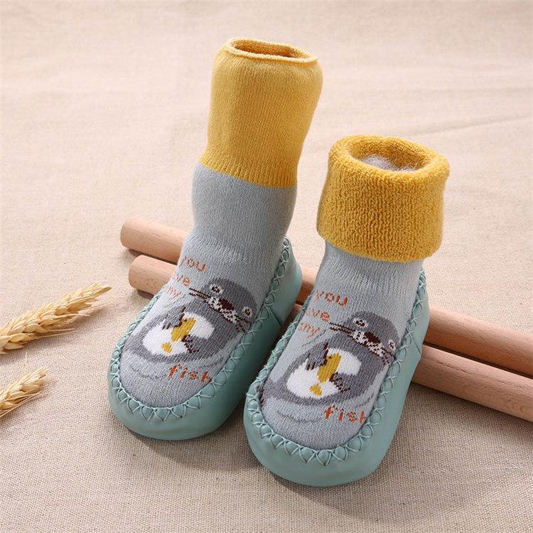 Product Introduction of Baby Rubber Shoes Toddlers Infant Sock Cartoon Animal Pattern Anti-slip Warm Terry Winter Baby Shoes 6 Months To 3 Years Old 10