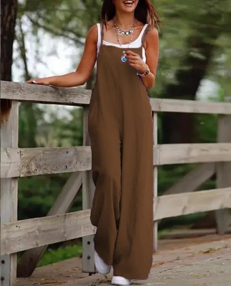 Product Introduction of Oversized S-5XL Women Loose Overalls Summer Fashion Female Sleeveless Wide Leg Pant Suits 12