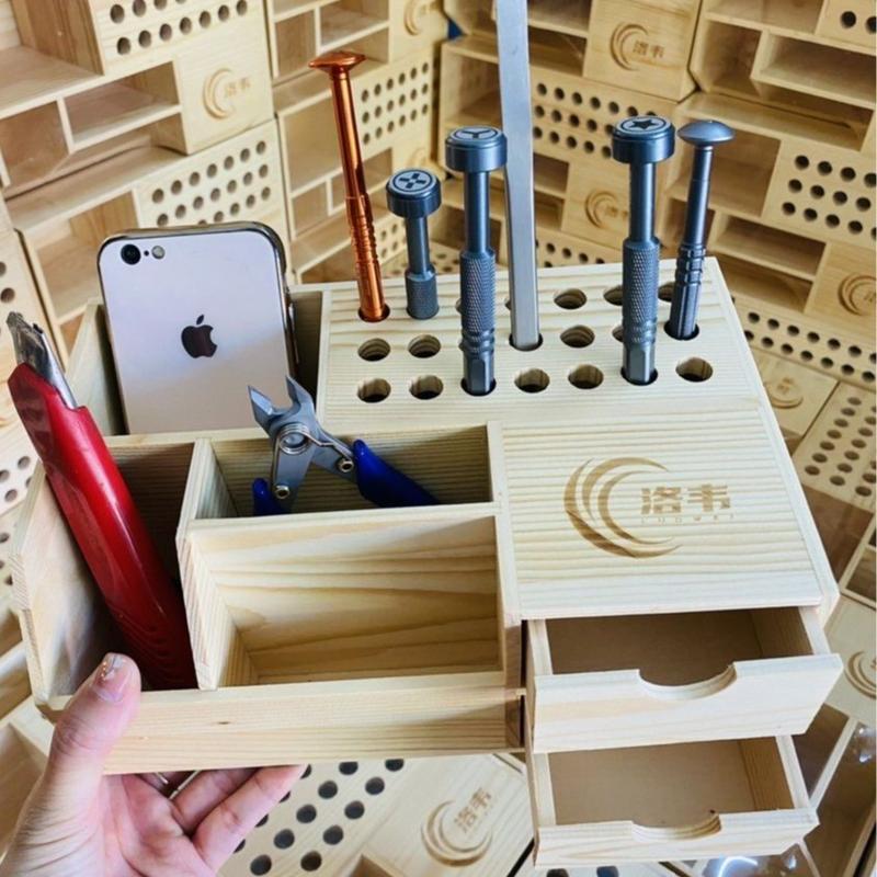 Kệ gỗ cắm tovit đựng linh kiện