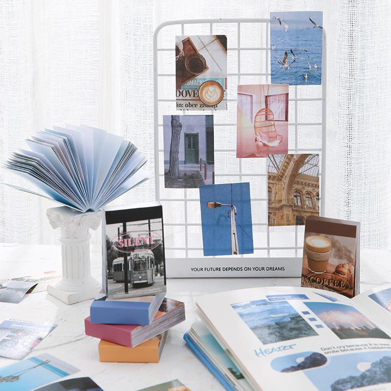 Product Introduction of 50pcs/set Random Color Scenery Pattern Sticker, Self Adhesive Decal, DIY Creative Paster for Gifts Scrapbook Refrigerator Phone Case Guitar 5