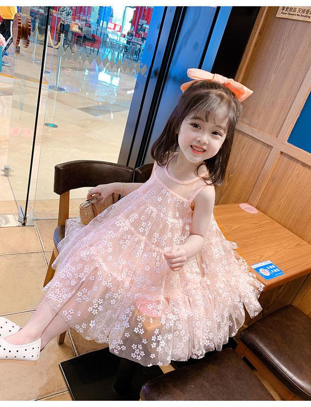 Product Introduction of Girls' Dress Summer Dress 2024 New Korean Style Western Style Children Toddler Summer Baby Princess Dress Vest Dress 1