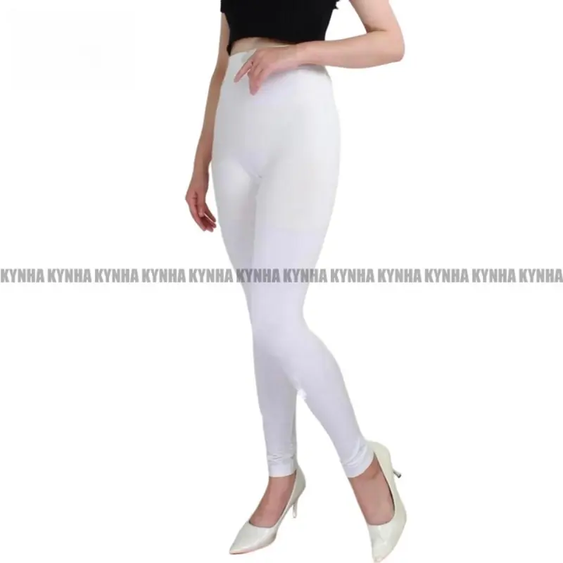 KYNHA Legging HW Wanita Polos Lembut Tebal Nyaman Celana High Waist Panjang Hitam Premium Dewasa  Katun Cewek Pendek 5