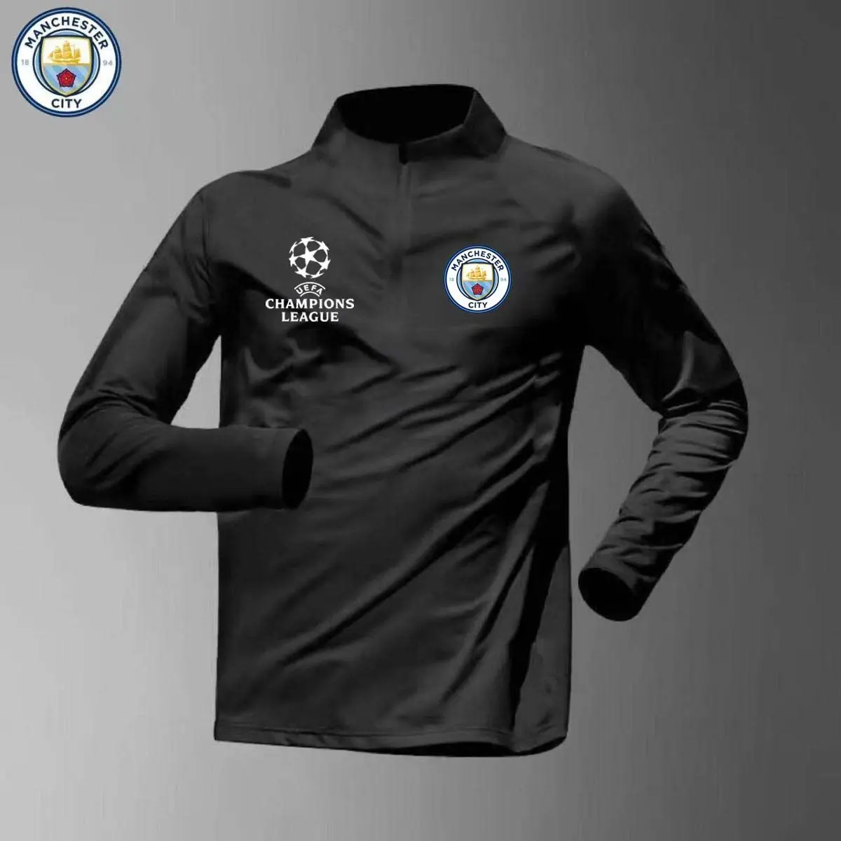 เสื้อกีฬาผู้ชาย, 20242324 แชมเปียนส์ลีก, เรอัลมาดริดและแมนเชสเตอร์ซิตี้, ชุดฝึกซ้อม, วิ่ง, แห้งเร็ว, ฟุตบอล, ซิป, ระบายอากาศได้, แขนยาว, สไตล์บาร์เซโลนา