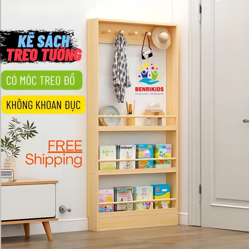 Giá  Trẻ Em Lắp Sau Cánh Cửa Có Móc  Đồ Không Cần Khoan Đục , Kệ Đựng Đồ Đựng  Vở Tạp Chí  Báo Cho Bé tủ sách treo tường decor phòng
