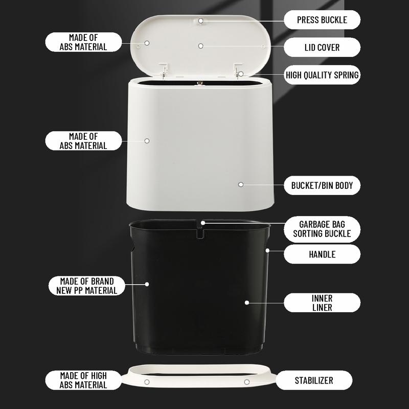 Product Introduction of Koala Home Rubbish Bin-for Bathroom/Toilet/Kitchen/Living Room Slim Gap Trash Can Waste Bin Dustbin Trash Bin 7