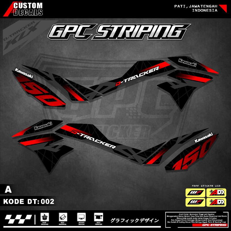 STICKER MOTOR KEREN STRIPING KAWASAKI DTRACKER150 SE Variasi Original-Sticker Variasi Kawasaki DTracker 002 0