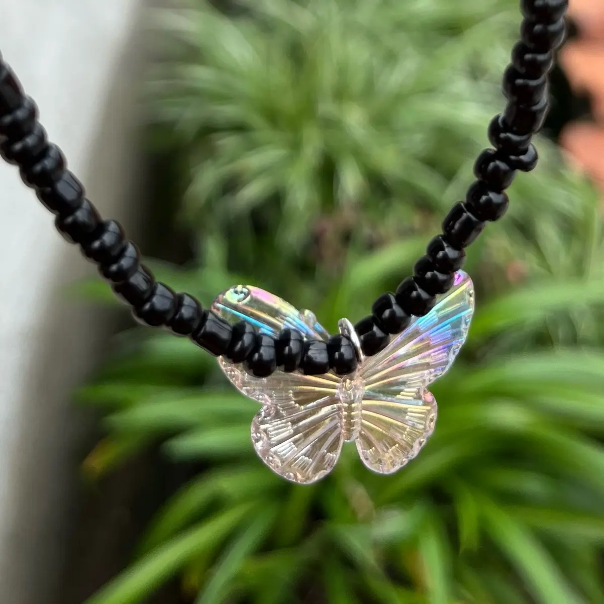 Kalung hitam polos/kalung manik hitam