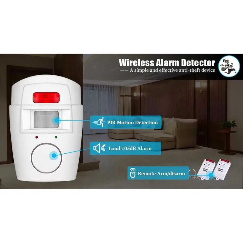 Alarm Anti Maling Remote Controlled Mini Alarm Infared PIR Sensor Gerak 2 Remote Mini Alarm 2