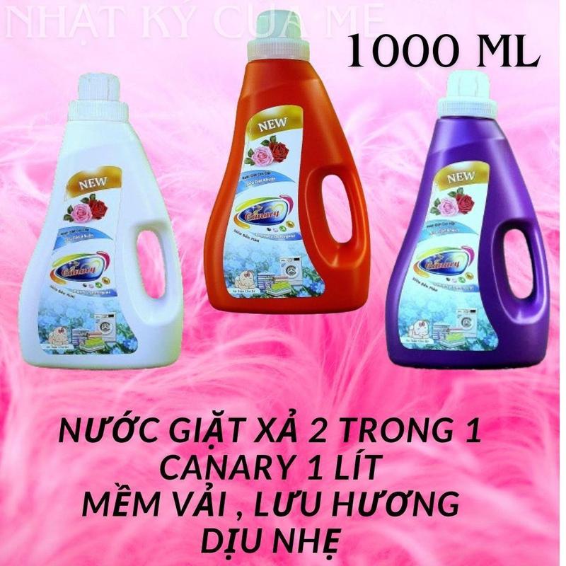 1000 ML Nước giặt xả 2 trong 1 cao cấp CANARY 1 Lít Hương thơm dịu Phù hợp cả giặt máy và giặt tay
