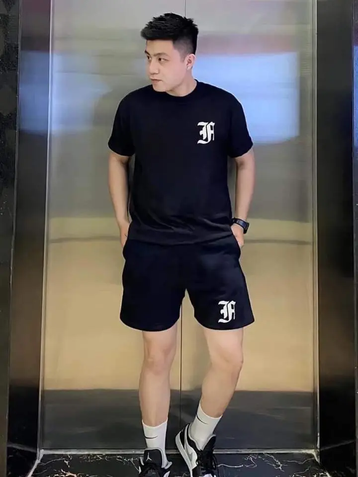 [size to 35-130kg] Đồ bộ unisex vải cotton co giản bốn chiêu, hình in bền,giặc không ra màu ,mặc cực bền Menswear Nam  Quần Áo