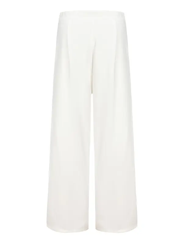 Women's Plain High Rise Wide Leg Pants, Elegant Formal Solid Trousers for Work Office Business, Ladies Bottoms for Spring & Fall 1