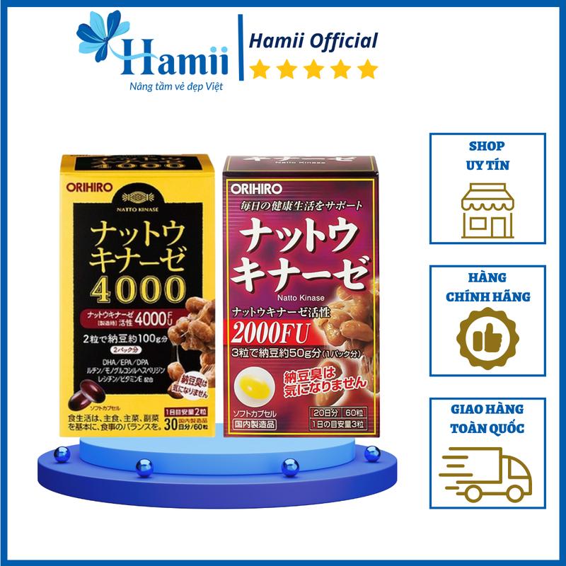 Orihiro Natto Kinase Viên Uống Hỗ Trợ Cải Thiện Đột Quỵ Nhật Bản - 2000FU và 4000FU