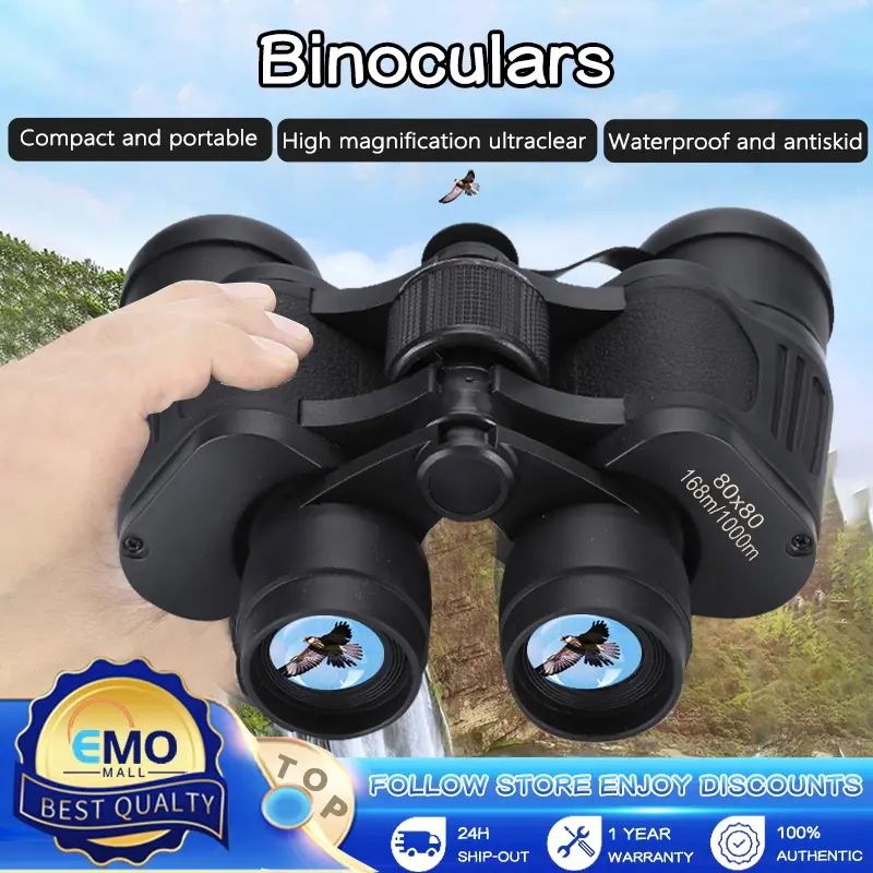 【COD】80X80 Binocular Night Vision Telescope Waterproof High Power Long Range Outdoor Telescope