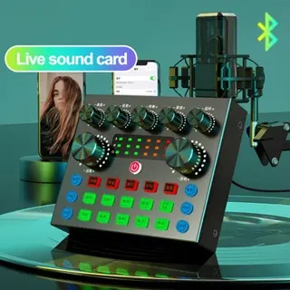 Mobile Phone Microphone V8S Live Usb External Sound Card For Mobile Computer With Bluetooth Audio Metal Laptop