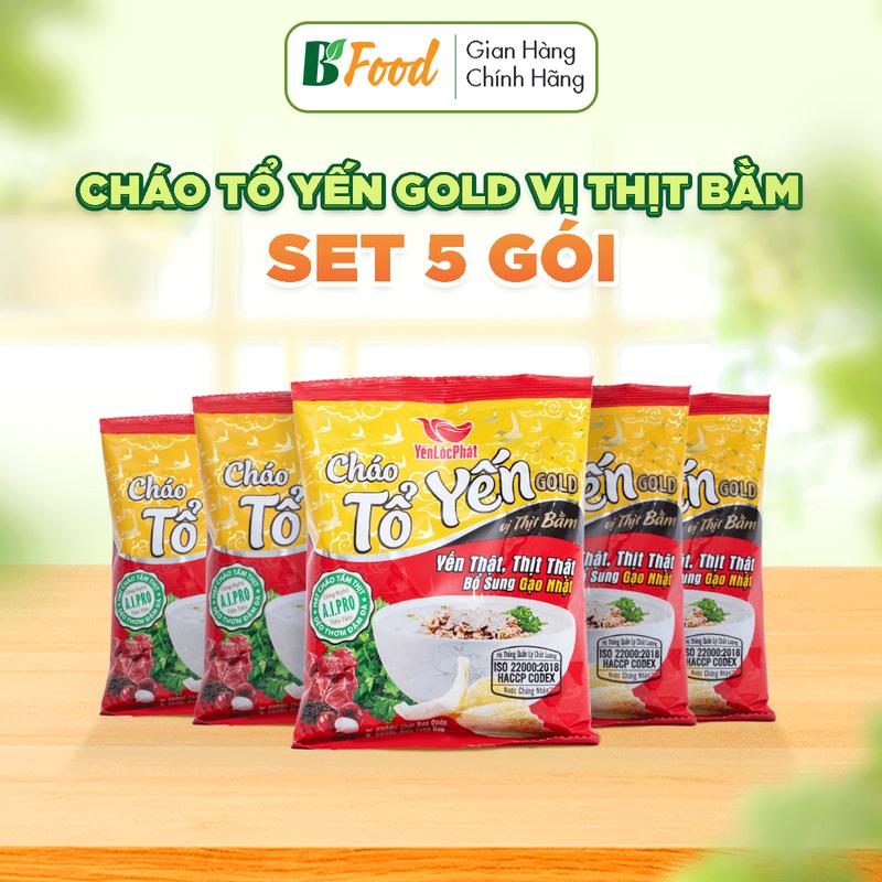 5 gói Cháo Tổ Yến Gold Thịt Bằm cháo yến dinh dưỡng cháo yến thịt bằm ăn liền trẻ em
