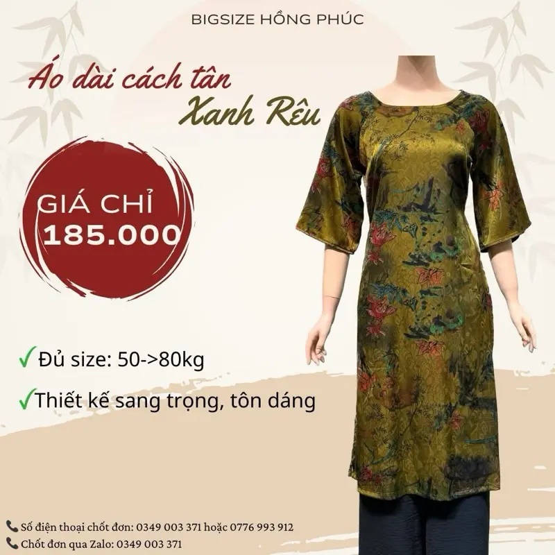 Áo dài cách tân dành cho tuổi trung niên 50-80kg