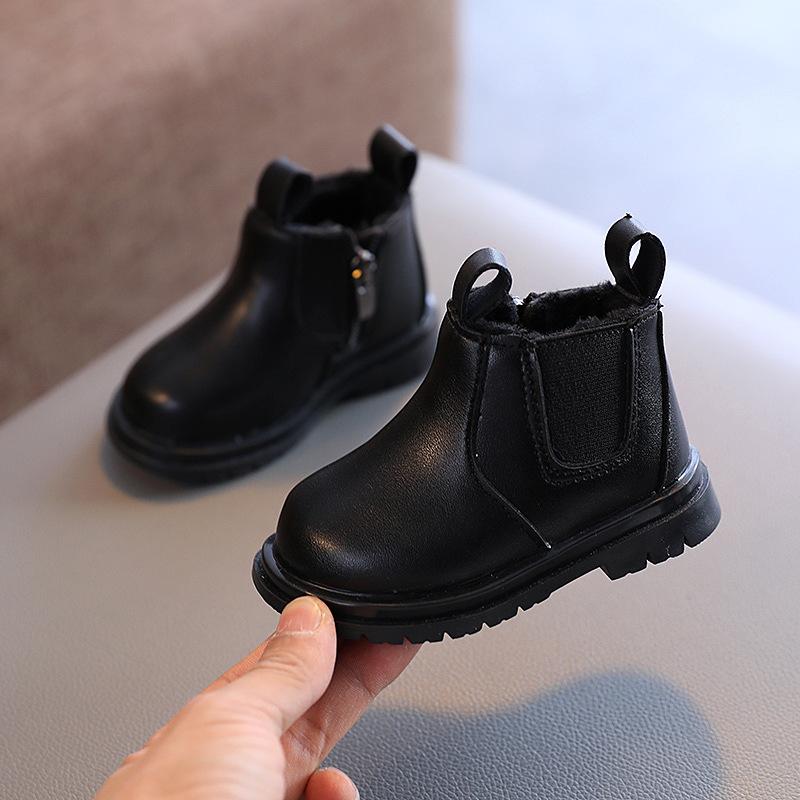 Baby Boots Autumn Winter Infant Warm Fur Shoes Newborn First Walkers Baby Toddler Boy Girl PU Leather Ankle Boots Beige, Pink 1